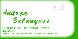 andrea belenyesi business card