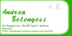 andrea belenyesi business card